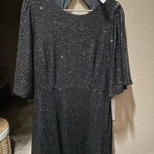 Old Navy Black Sequin Long Sleeve Dress